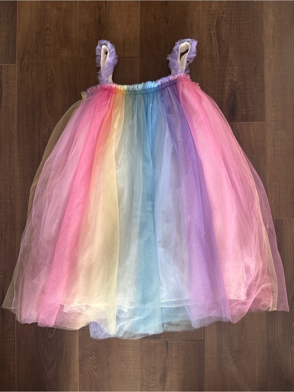 Kids Pastel Rainbow Tulle Costume Dress - Multi